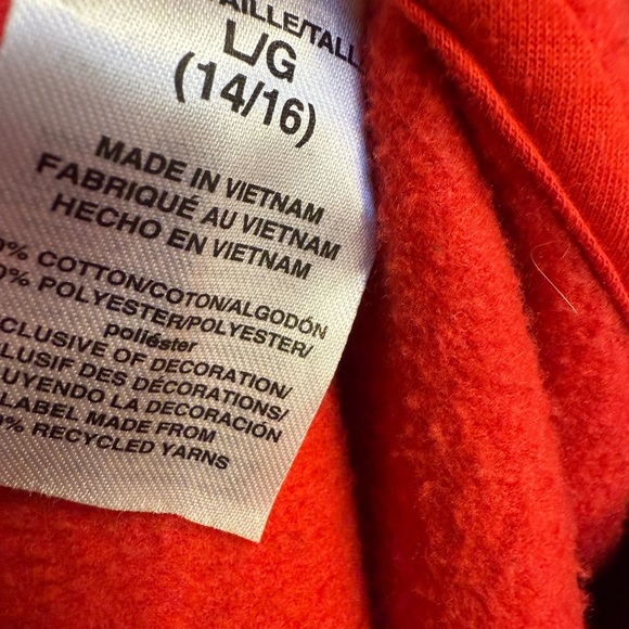 Adidas Boys Sz L 14/16 Red and Black Hoodie Sweatshirt - Picture 10 of 10